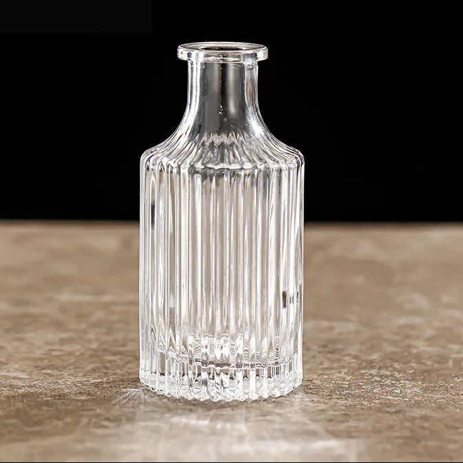 French Retro Embossed Glass Vase — Close-up