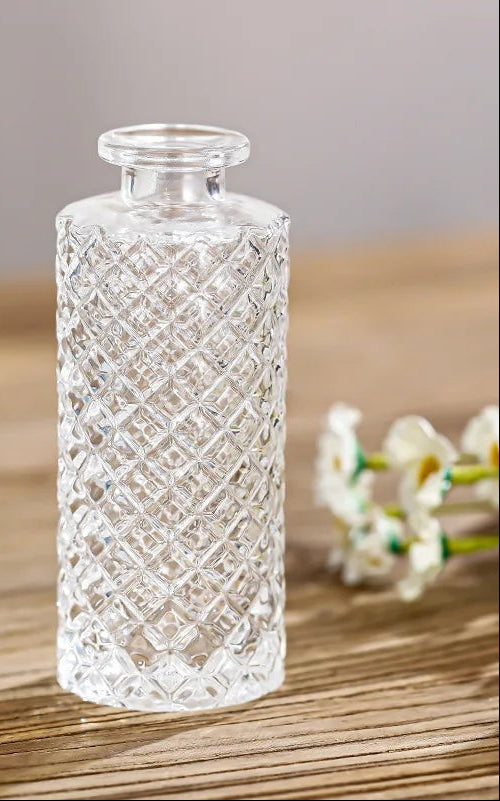 French Retro Embossed Glass Vase — Scale view