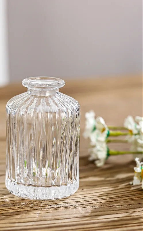 French Retro Embossed Glass Vase — Flat lay