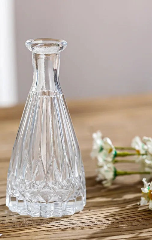 French Retro Embossed Glass Vase — Styled shot